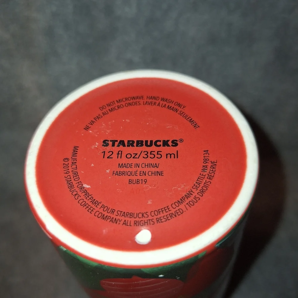 Starbucks 2019 Ceramic Holiday Travel Tumbler Mug Christmas Ornaments Ch…